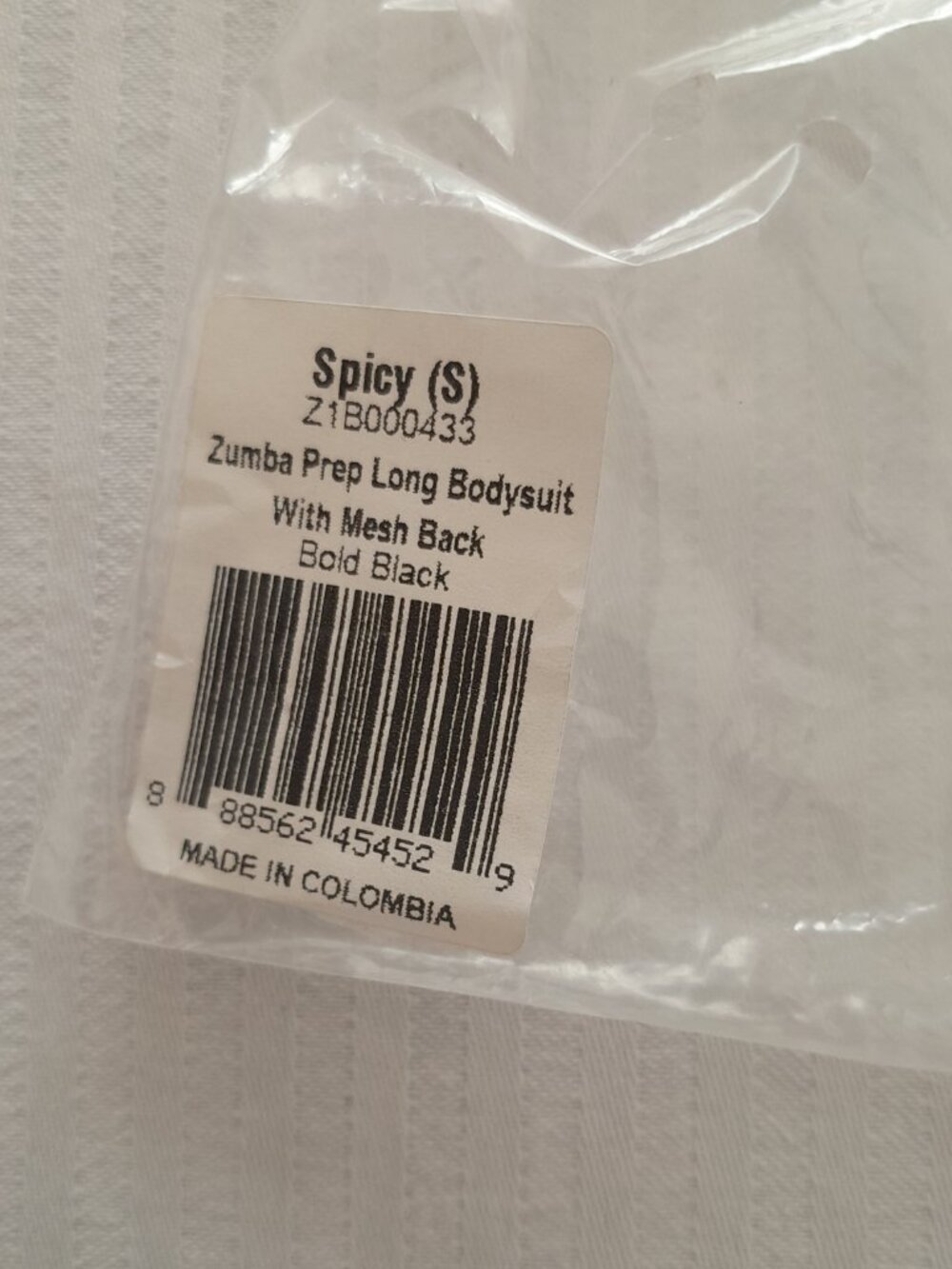 NWT and packaging Zumba Prep Long Bodysuit with Mesh Back size  Spicy (small) - Picture 12 of 12
